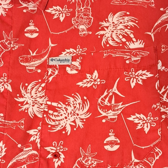 Columbia performance Fishing Gear Christmas Santa Palm Tree Marlin Sword Fish - Picture 2 of 6